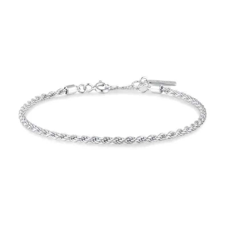 Women’s tennis bracelets-Sterling Silver Twisted Rope Chain Bracelet by Ania Haie