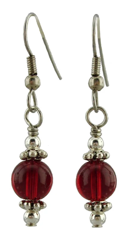 Women’s drop diamond earrings-Red Drop Earrings