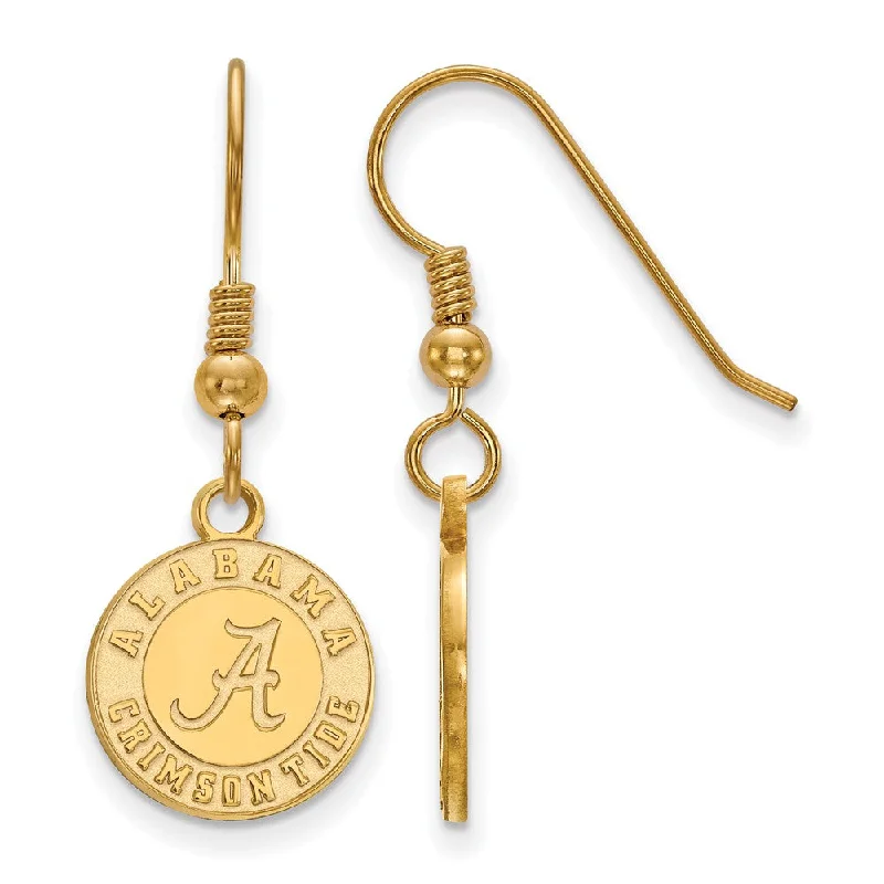 Women’s gothic earrings-14k Gold Plated Silver Univ. of Alabama SM Dangle Earrings