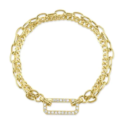 Women’s crystal bracelets-14K Yellow Gold 0.41ctw Diamond Double Strand Link Bracelet by Shy Creation