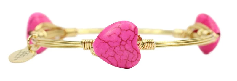 Women’s engraved bangles-The Lover Bangle Bracelet - Pink