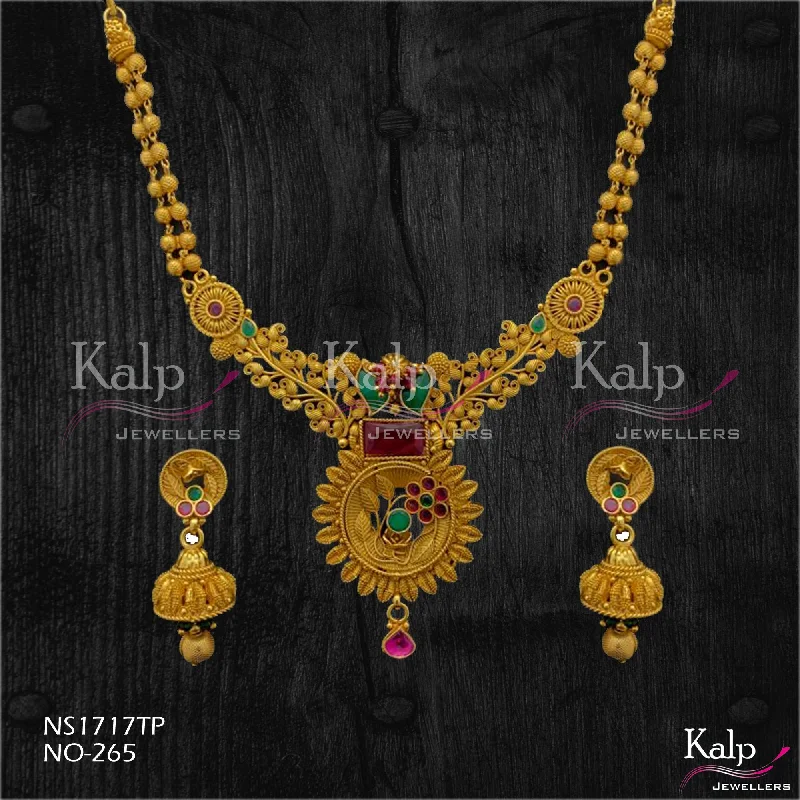 Women’s vintage gold necklaces-Kalp Jewellers Copper Gold Plated Necklace Set