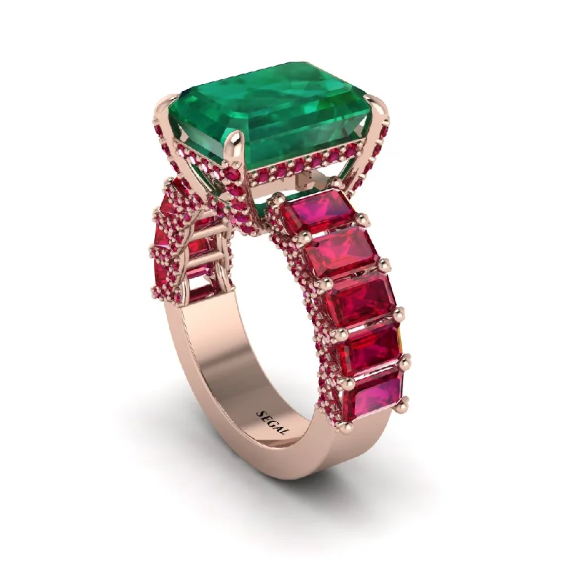 Women’s engagement rings with emerald accents-Luxury Emerald Cut Emerald Engagement Ring - Nadia No. 50