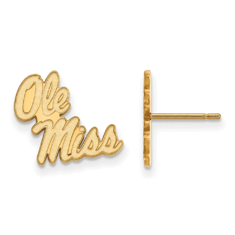 Women’s bridal earrings-10k Yellow Gold University of Mississippi Small Post Earrings