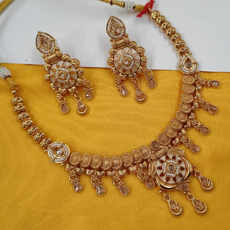 Women’s vintage necklaces-Padmawati Bangles Copper Gold Plated Necklace Set