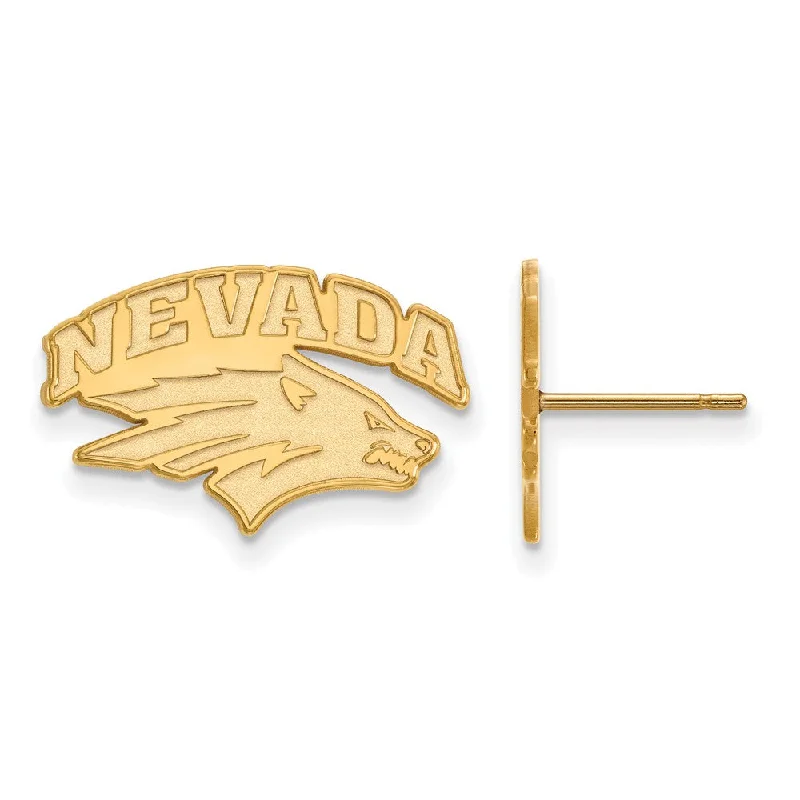 Women’s silver hoop earrings-10k Yellow Gold University of Nevada Small Post Earrings