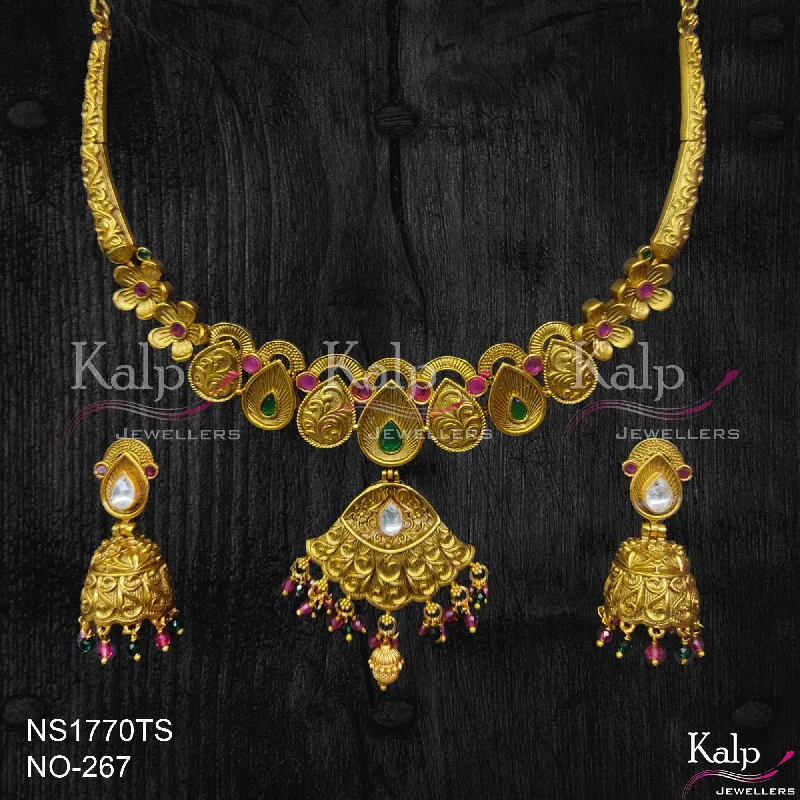 Women’s choker necklaces-Kalp Jewellers Copper Gold Plated Necklace Set