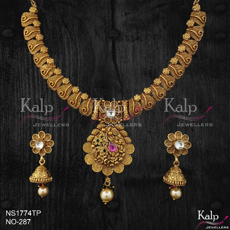 Women’s classic necklaces-Kalp Jewellers Copper Gold Plated Necklace Set