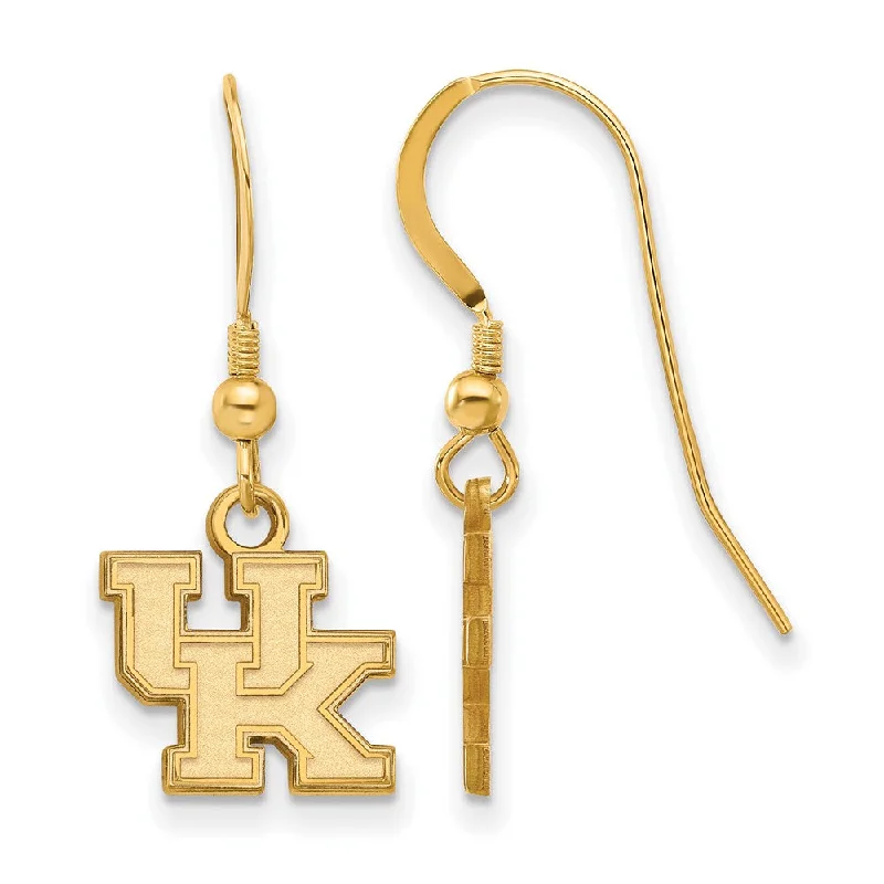 Women’s tribal earrings-14k Gold Plated Silver Univ. of Kentucky XS (Tiny) Dangle Earrings