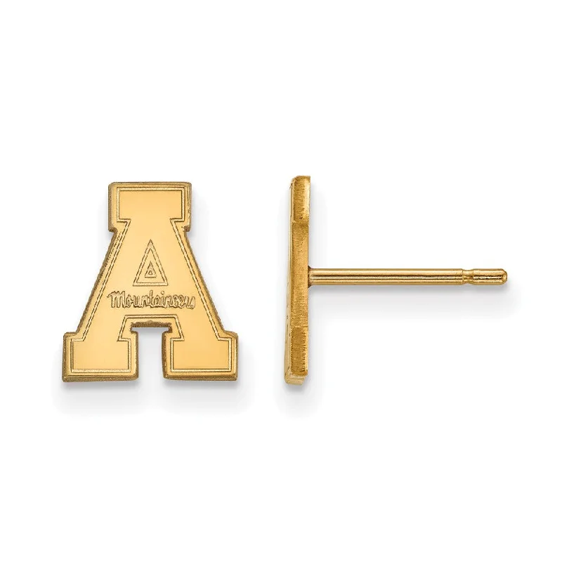 Women’s flower stud earrings-14k Gold Plated Silver Appalachian State XS (Tiny) Post Earrings