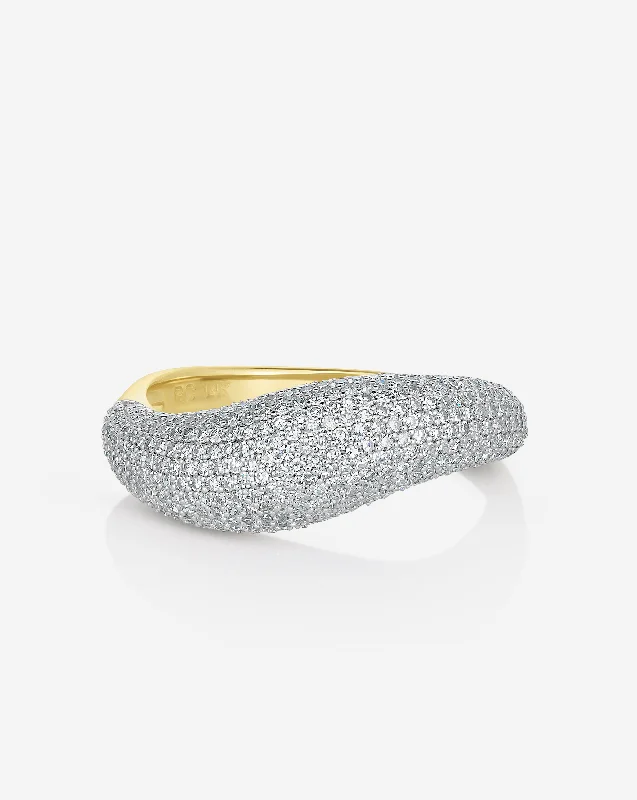 Women’s platinum engagement rings-Pavé Movement Cloud Ring