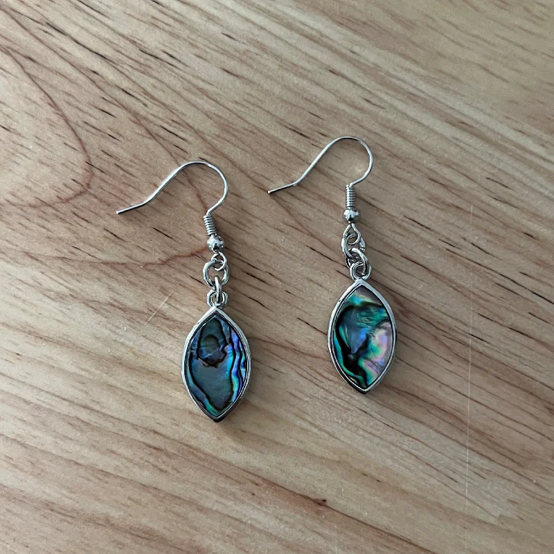 Women’s drop diamond earrings-Abella Boho Earrings - Stunning Abalone Shell