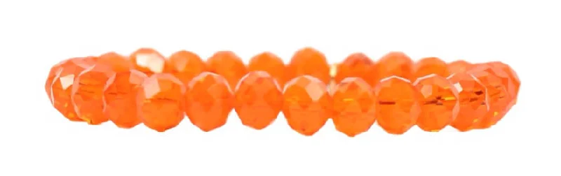 Women’s ethnic bangles-Stacker Stretch Bracelet - Orange