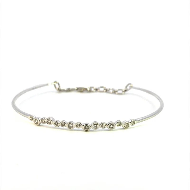 Women’s personalized bangles-14K White Gold 0.39ctw Diamond Bubble Bangle Bracelet