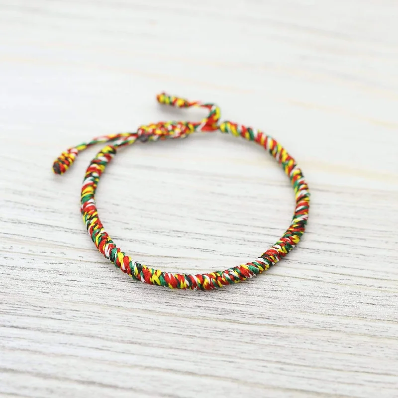 Women’s twisted bangles-Tibetan Traditions Hand Knotted Colorful Bracelet