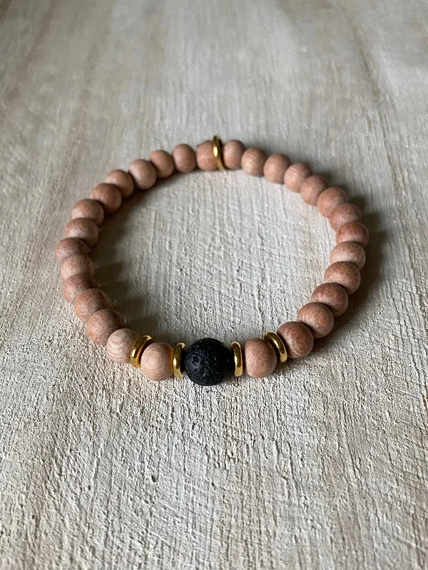 Women’s pearl bangles-STRENGTH + COMPASSION | OIL DIFFUSER BRACELET