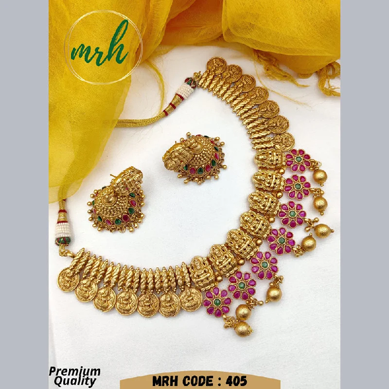 Women’s romantic rose necklaces-Jewel Addiction Gold Plated Temple Necklace Set