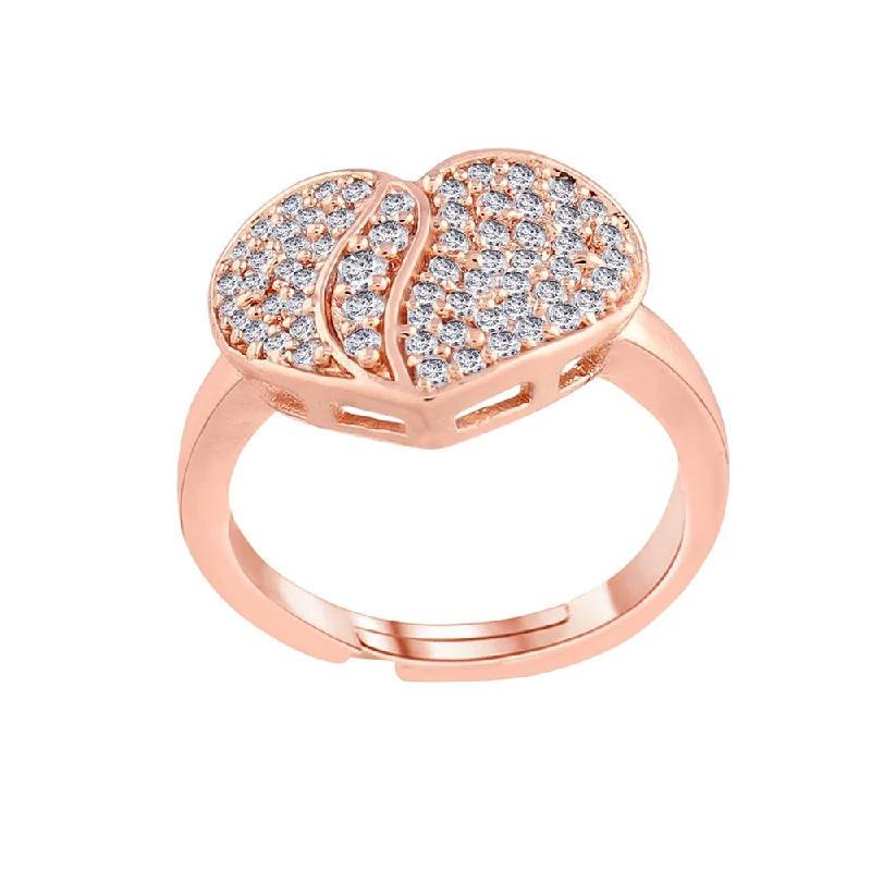 Women’s gemstone engagement rings-Etnico Rose Gold-Plated Adjustable Ring (Women) - FL192RG