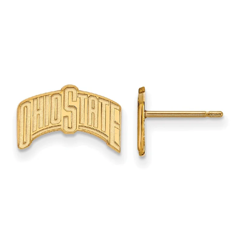 Women’s multi-color earrings-14k Gold Plated Silver Ohio State University Small Post Earrings