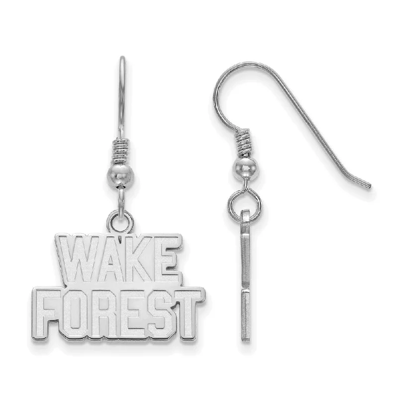 Women’s heart-shaped earrings-Sterling Silver Wake Forest University Small Dangle Earrings