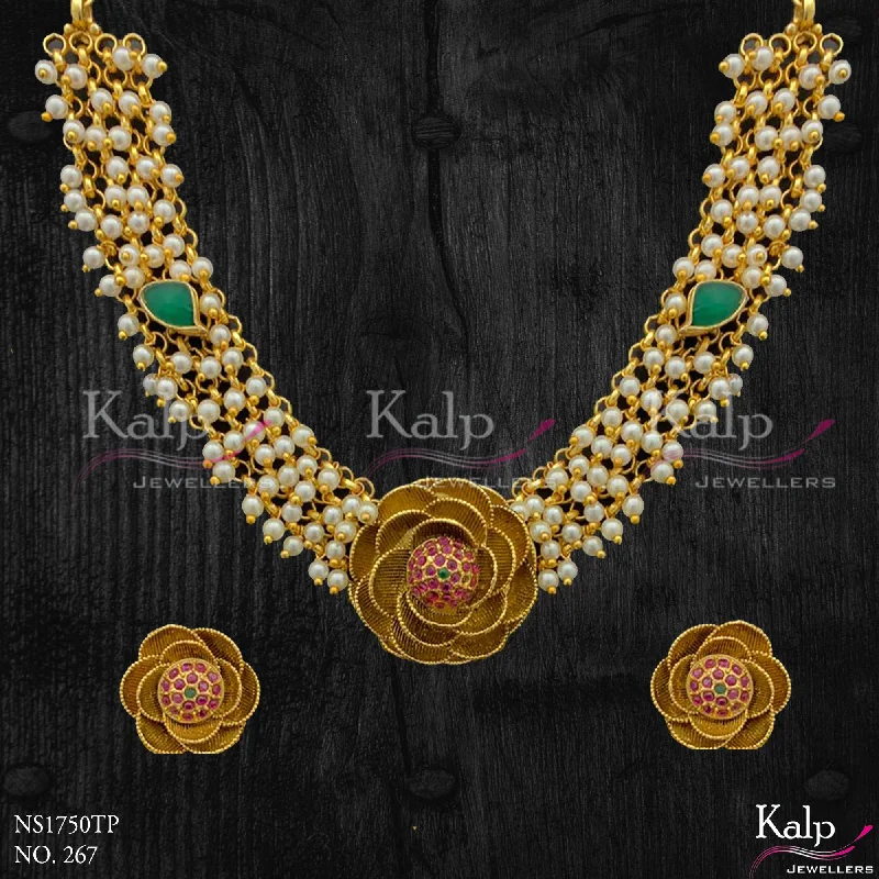 Women’s sapphire necklaces-Kalp Jewellers Copper Gold Plated Necklace Set