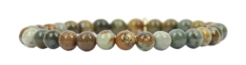 Women’s personalized bangles-Stacker Stretch Bracelet - Ocean Jasper