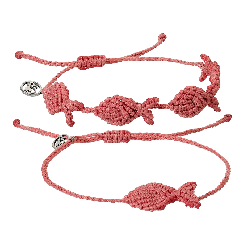 Women’s personalized bracelets-Coral Go Fish Bracelet/Anklet Bundle