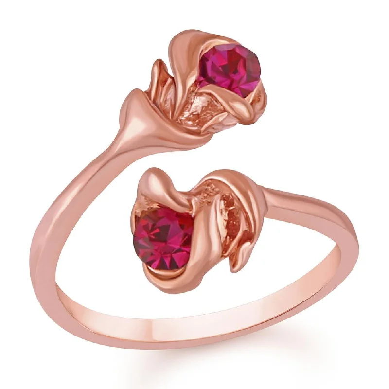 Women’s antique rings-Mahi Blooming Rose Adjustable Finger ring