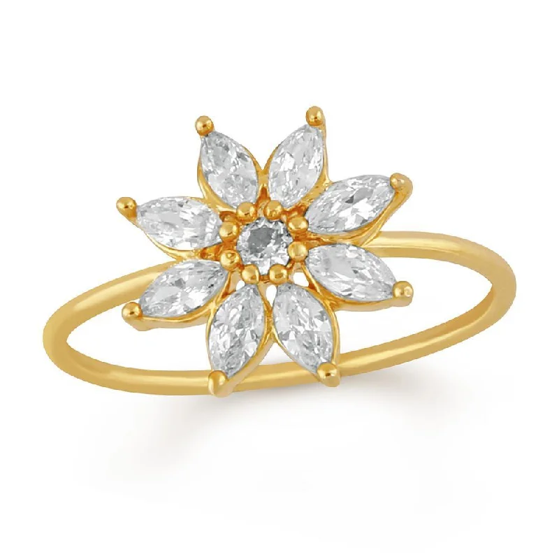 Women’s luxury diamond rings-Mahi Floral love marquise petals Finger ring