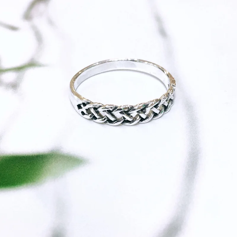 Women’s gold plated rings-Sterling Silver Celtic Knotwork Ring