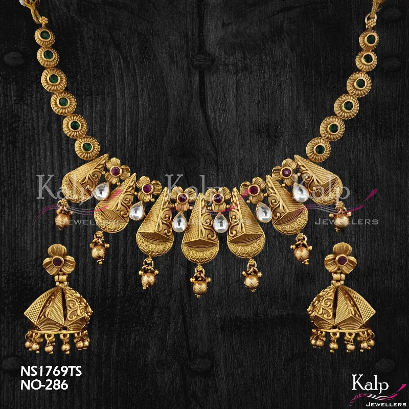 Women’s layered necklaces-Kalp Jewellers Copper Gold Plated Necklace Set