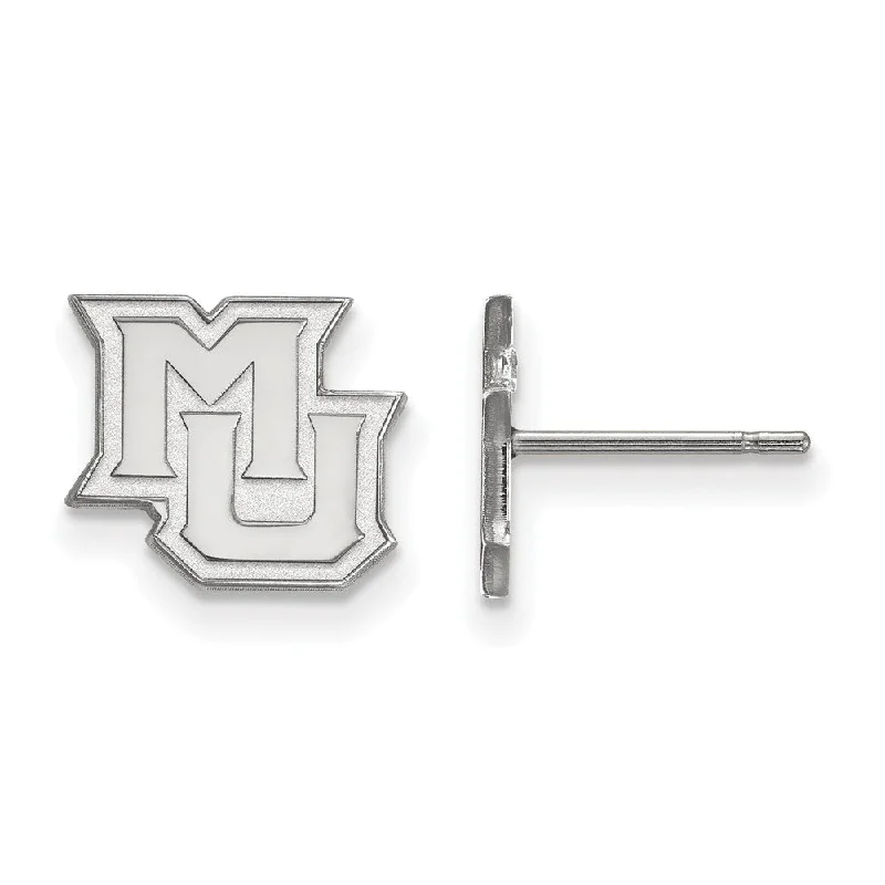 Women’s geometric stud earrings-14k White Gold Marquette University XS (Tiny) Post Earrings