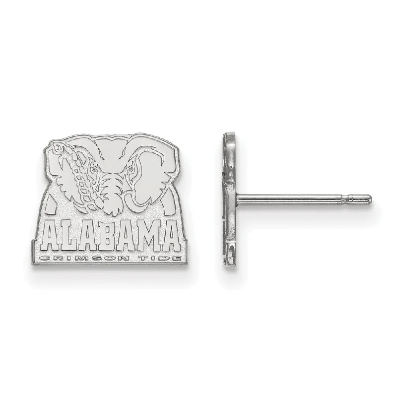 Women’s rhinestone earrings-14k White Gold University of Alabama XS (Tiny) Logo Post Earrings