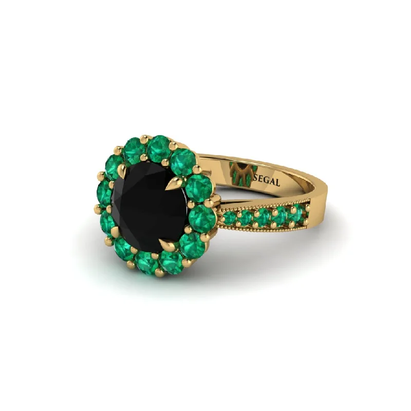 Women’s unique engagement rings-Emerald Round Halo Engagement Ring - Unity No. 22