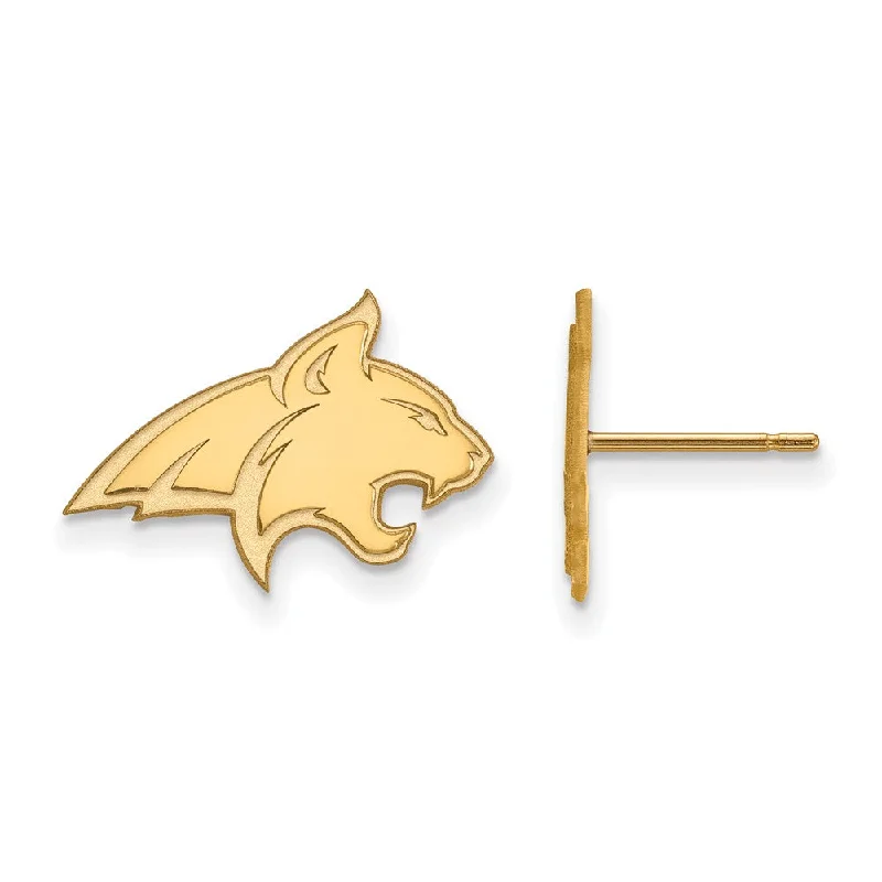 Women’s floral drop earrings-10k Yellow Gold Montana State University Small Post Earrings