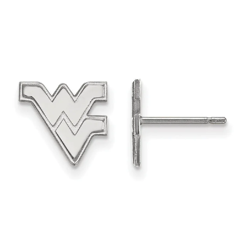 Women’s clip-on earrings-14k White Gold West Virginia University XS (Tiny) Post Earrings