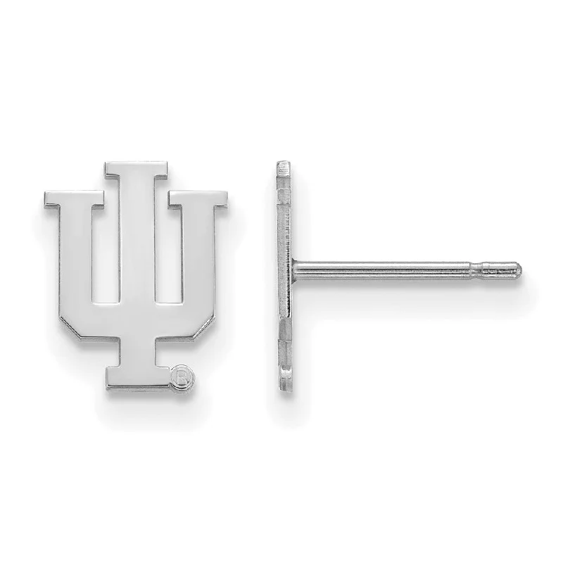 Women’s elegant earrings-14k White Gold Indiana University XS (Tiny) Post Earrings