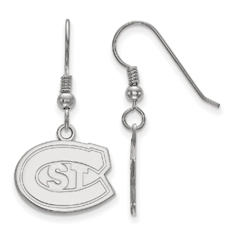 Women’s diamond earrings-Sterling Silver St. Cloud State Small Dangle Earrings