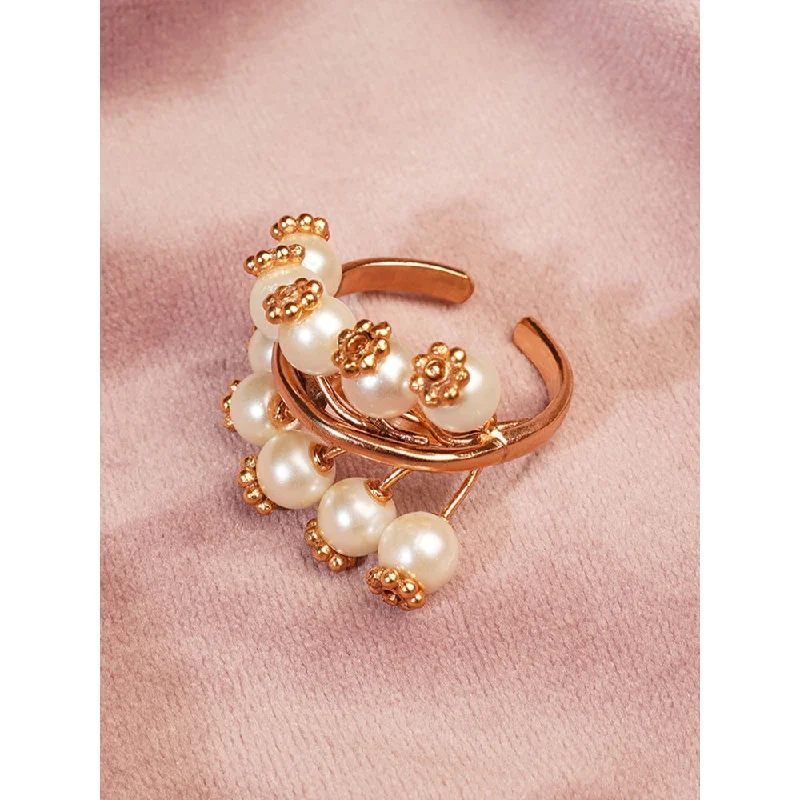 Women’s custom rings-Suhani Pittie Pearl Ivy Gold Plated Tree Ring