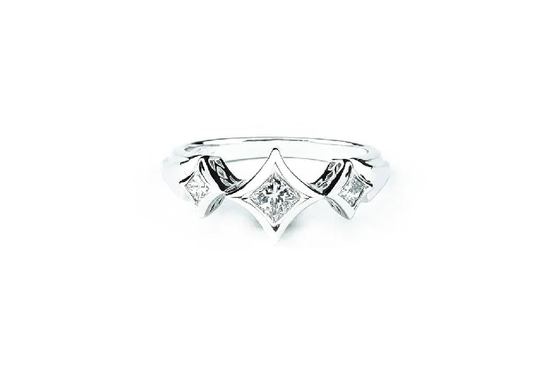 Women’s engagement rings with twisted band design-Modern Diamond Engagement Ring 0.35ctw 14k