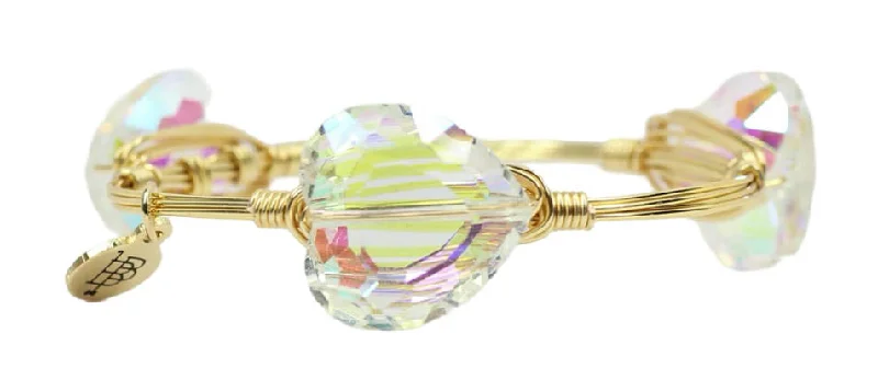 Women’s floral bangles-The Aurora Heart Bangle Bracelet