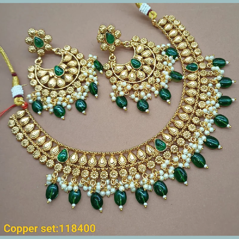 Women’s nature-inspired necklaces-Padmawati Bangles Copper Gold Plated Necklace Set