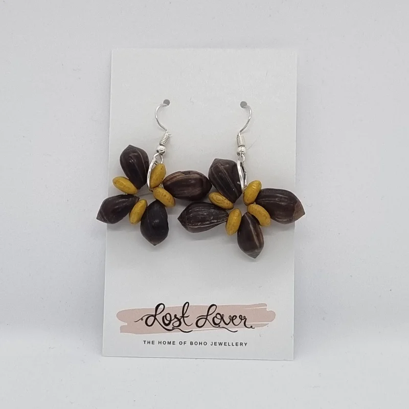 Women’s gold hoop earrings-Sea Goddess Earrings - Handmade in Vanuatu