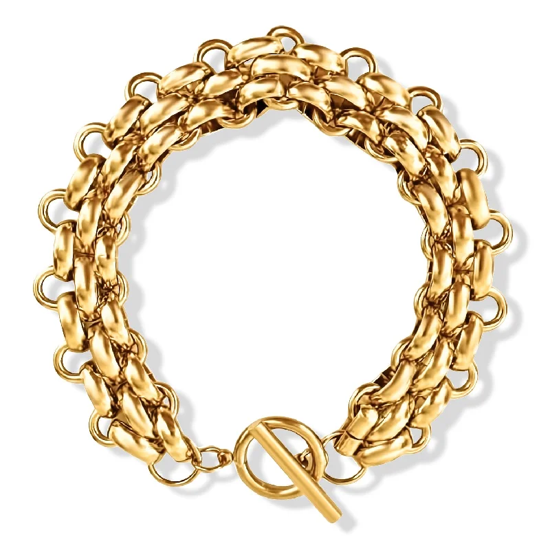 Women’s elegant bangles-Rosalinda Chunky Chain Toggle Bracelet