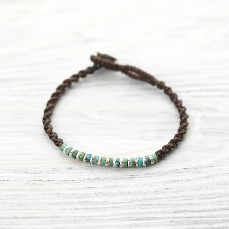 Women’s minimalist bangles-Awakened Alignment True Turquoise Bracelet