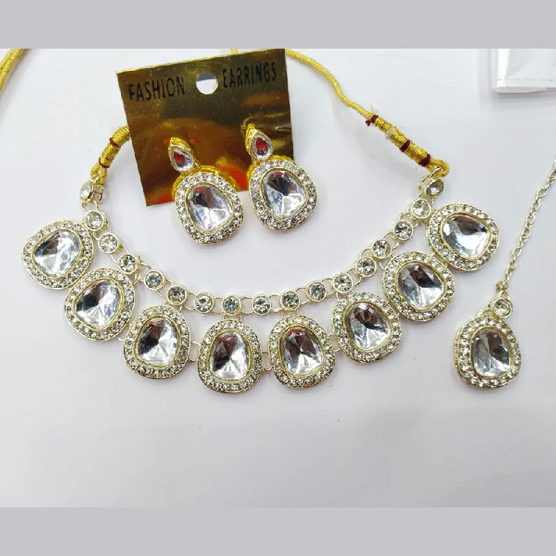 Women’s sparkling diamond necklaces-Manisha Jewellery Gold Plated Austrian Stone And Crystal Stone Necklace Set