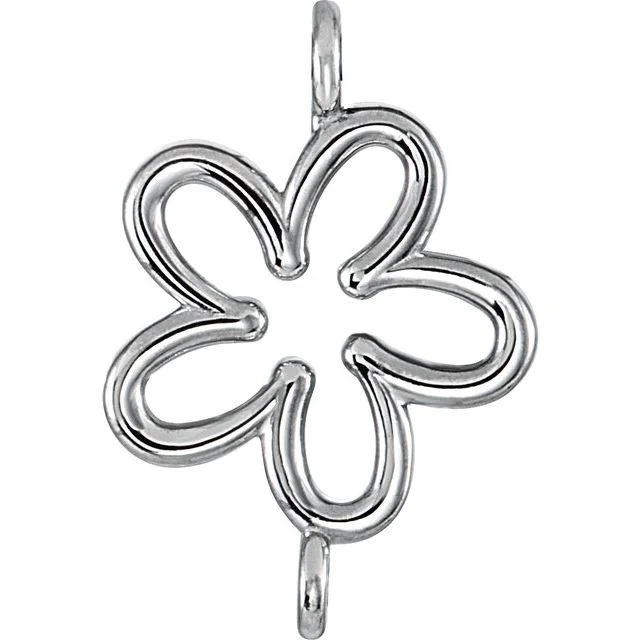 Women’s twisted bangles-Sterling Silver Permanent Jewelry Flower Bracelet Charm by Stuller