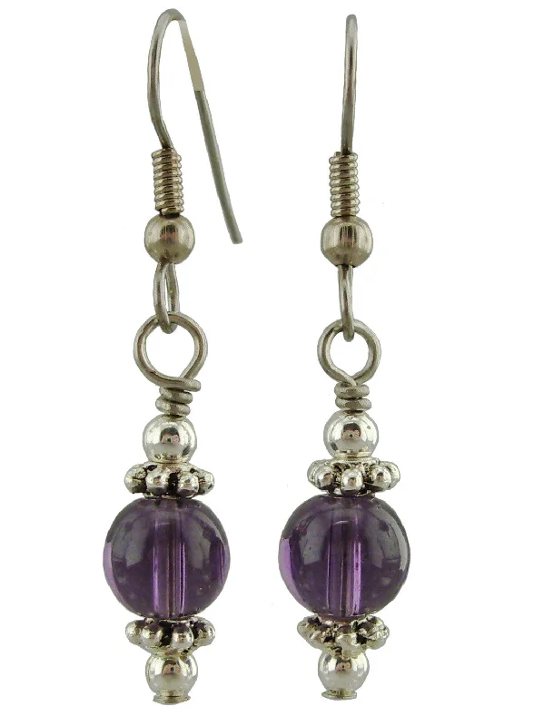 Women’s amethyst earrings-Purple Drop Earrings