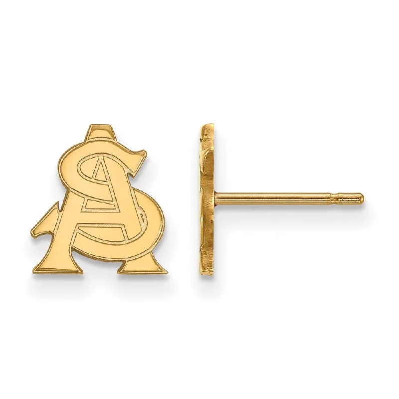 Women’s designer earrings-14k Yellow Gold Arizona State University XS (Tiny) Post Earrings