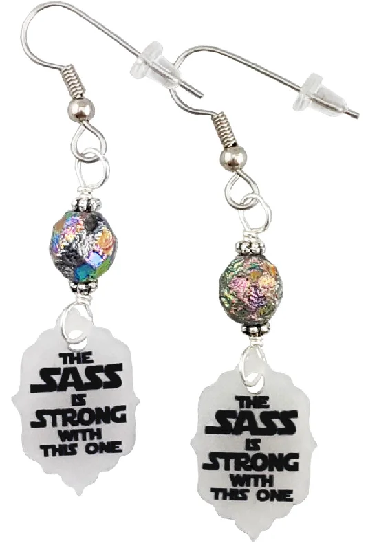 Women’s asymmetrical earrings-The Sass is Strong With This One, Earrings